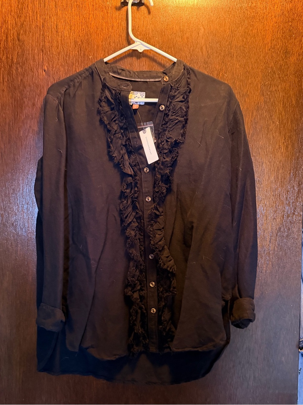 Anthropologie Oversized Black Button Down Shirt